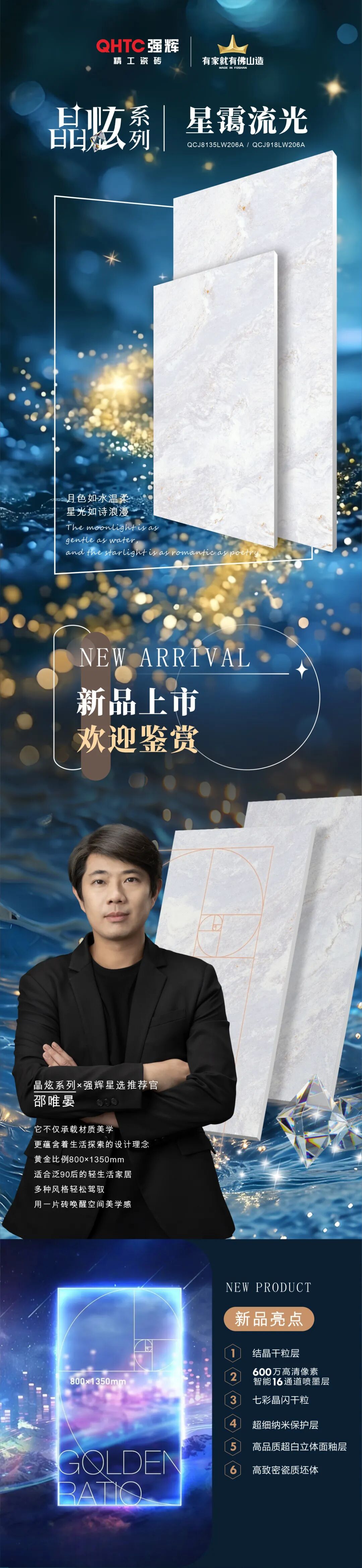 晶炫系列 | 星靄流光，流動的星光凝練于瓷磚上(圖1)